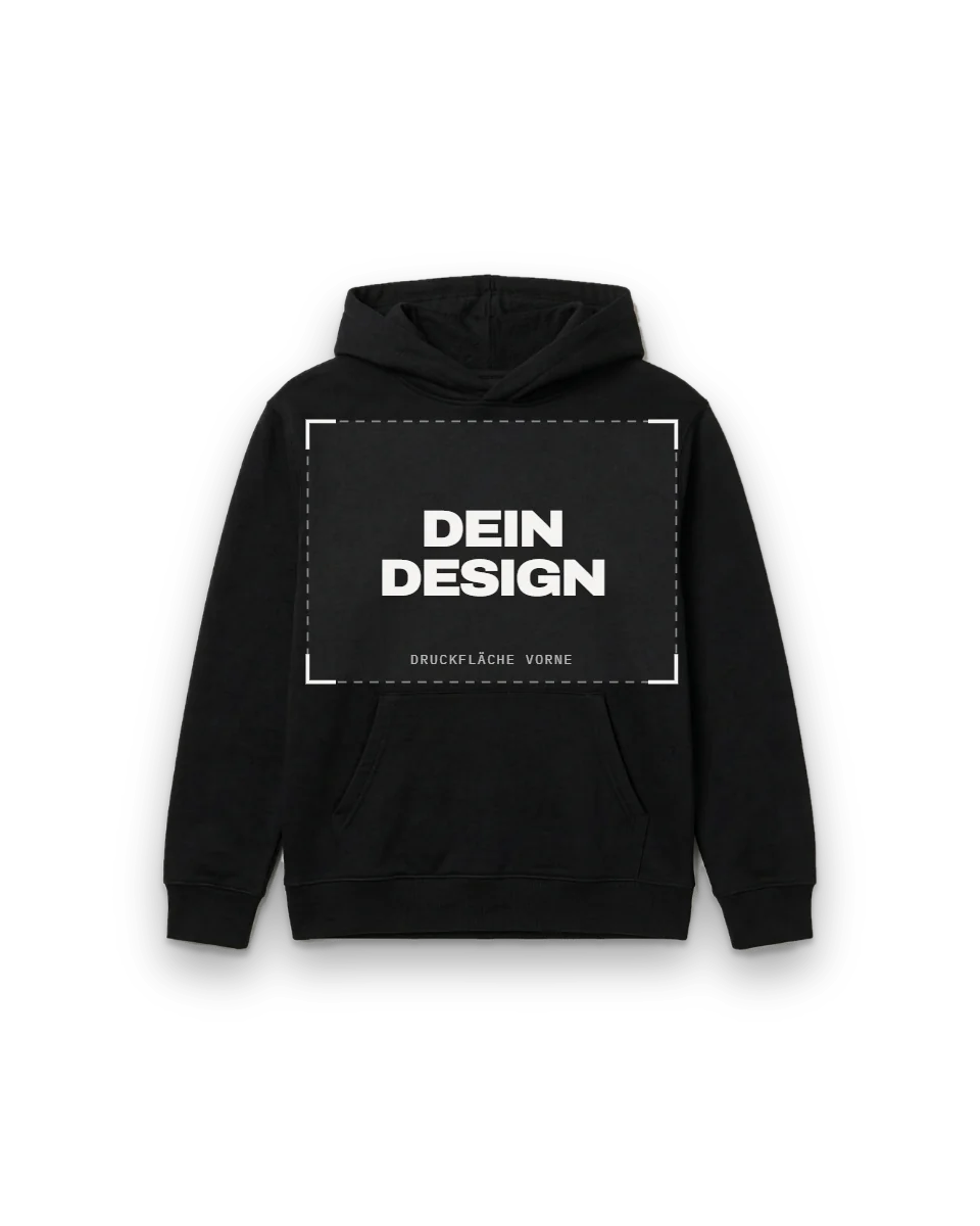 Selber Designen Hoodie in Schwarz, vorne