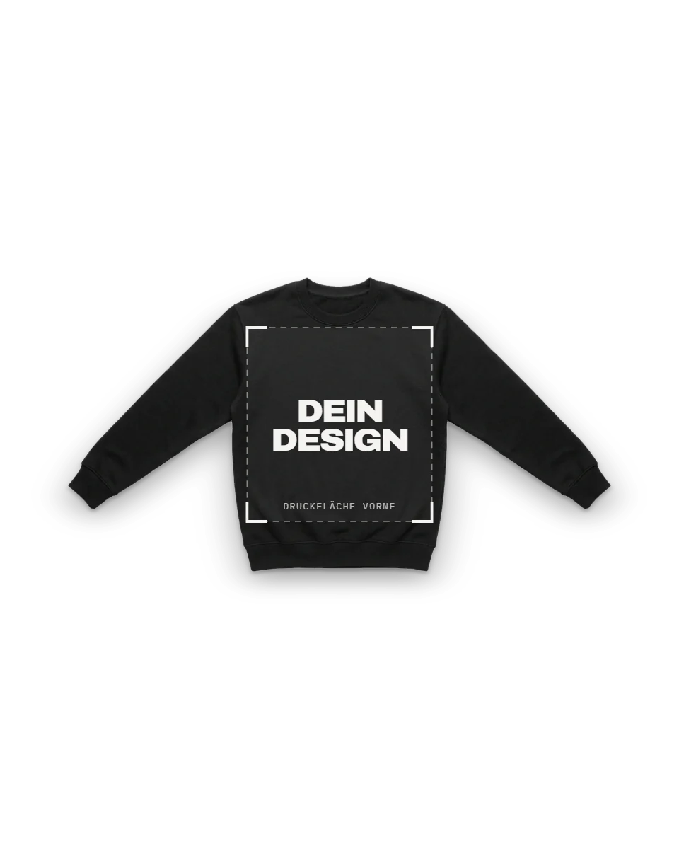 Selber Designen Sweatshirt in Schwarz, vorne