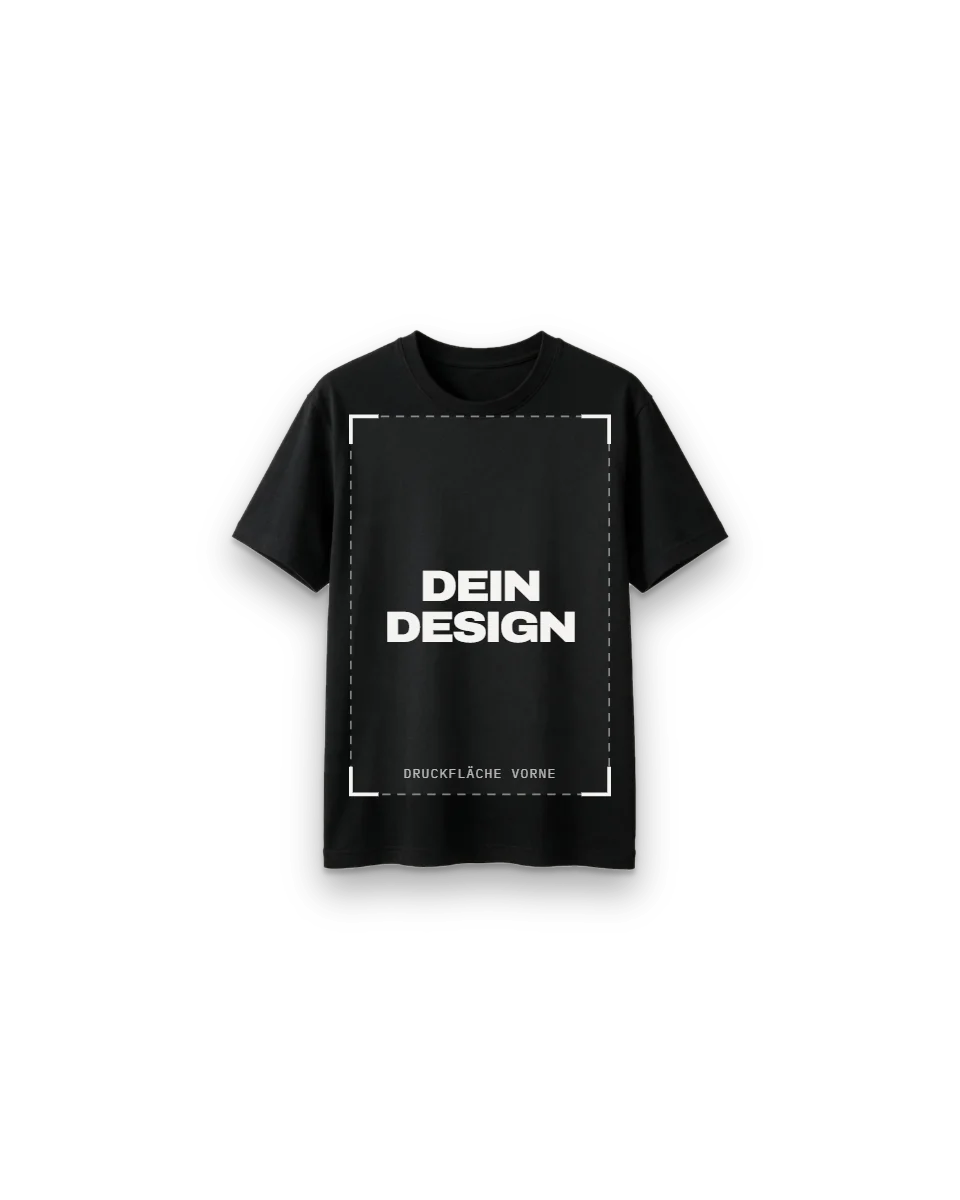 Selber Designen T-Shirt in Schwarz, vorne